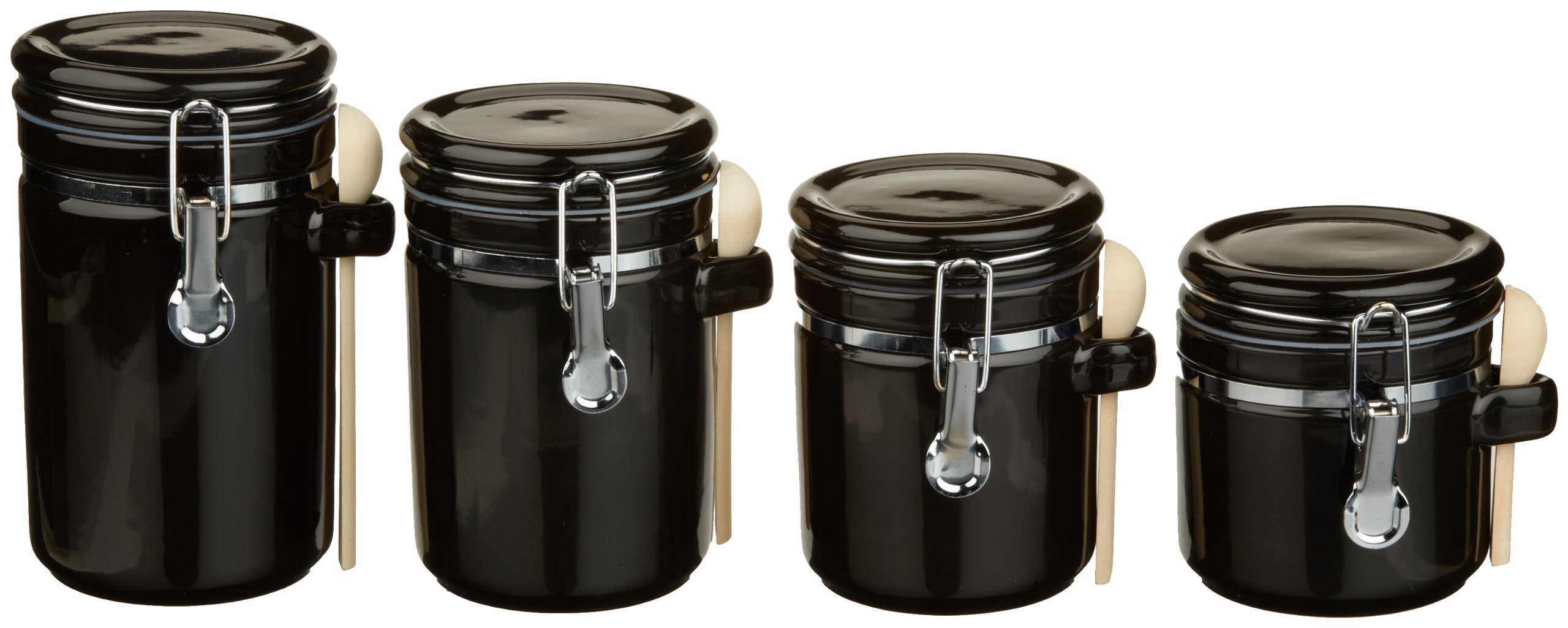 Amazon.com: Anchor Hocking 4-Piece Ceramic Canister Set with Clamp